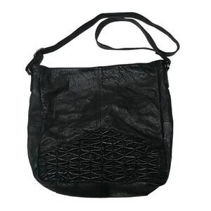Day & Mood ISA hobo large black leather crossbody bag
